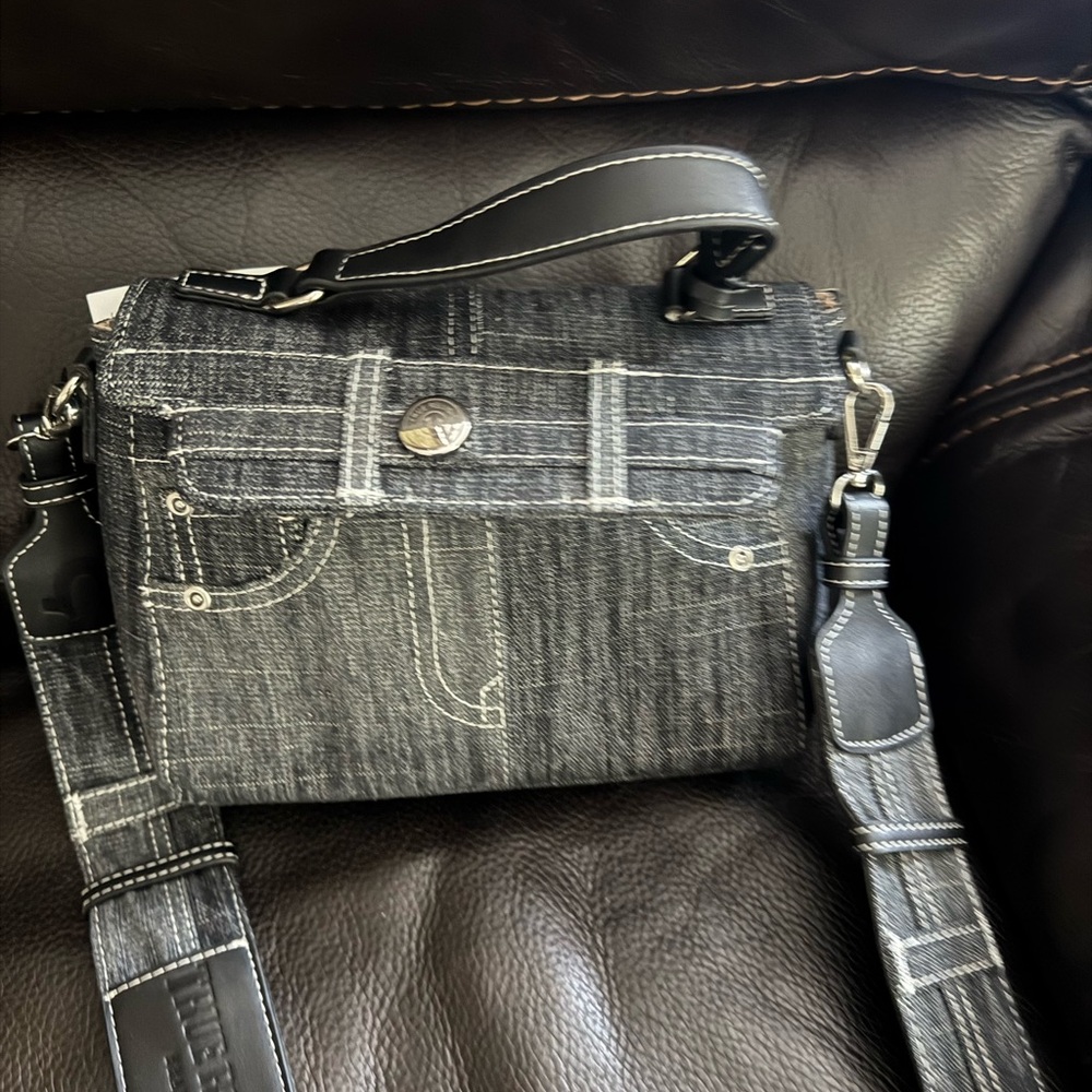 Stylish Black Denim Women Bag True religion